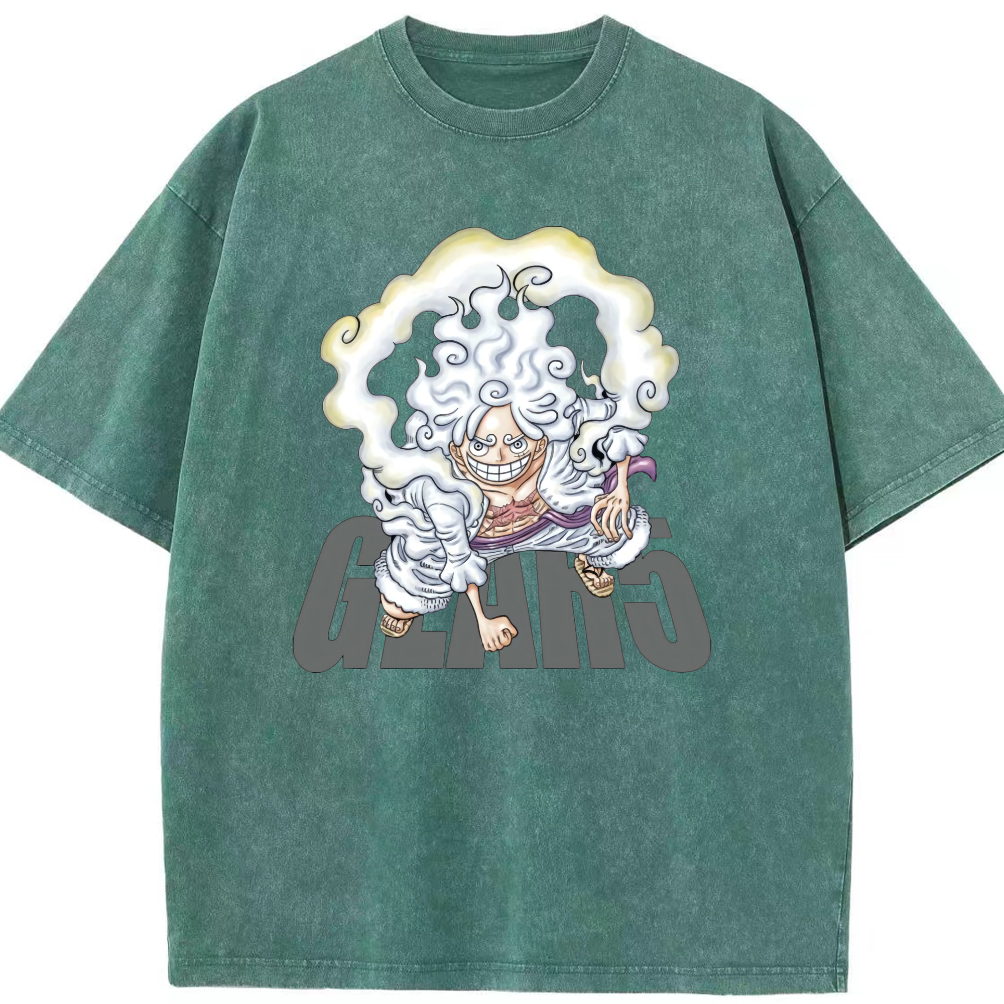 ワンピース モンキー・D・ルフィ ONE PIECE Monkey D. Luffy 綿100% ヴィンテージ風 半袖Tシャツ（フロントプリント）